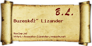 Buzeskó Lizander névjegykártya